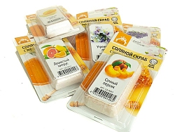 Соляной скраб с медом для тела "Соляная баня" с ароматом Душистый Цитрус