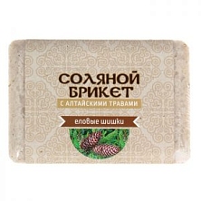 Соляной брикет "Соляная баня с Алтайскими травами "ЕЛОВЫЕ ШИШКИ", 1,35 кг