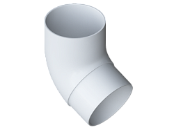 Колено трубы 67° ПВХ - бел.