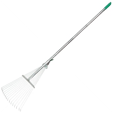 Грабли веерные раздвижные проволочные оцинкованные 15 зуб. на алюминевой ручке с фиксатором №2 500мм