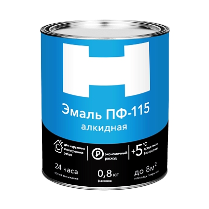 Эмаль ПФ-115 ЧЕРНАЯ 0,8кг "Н" (Распродажа) - №1