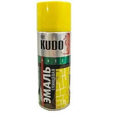 Эмаль-аэрозоль  универсальная акриловая Желтая RAL1018 520мл KUDO KU-1018 (Распродажа)
