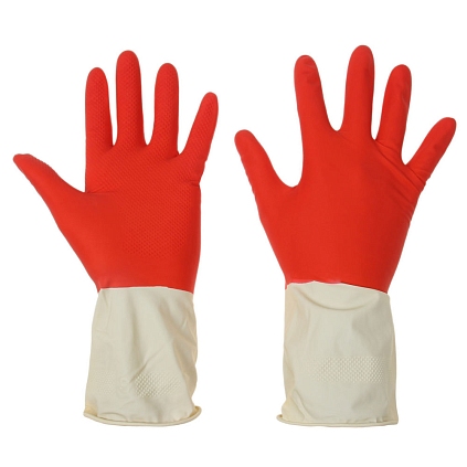 Перчатки хозяйственные Сверхпрочные (L) латексные (Распродажа) - №1