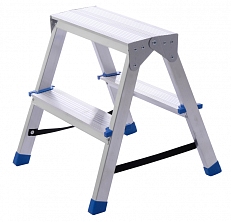 Стремянка алюминиевая двухсторонняя ЛАЙТ 02 ступени