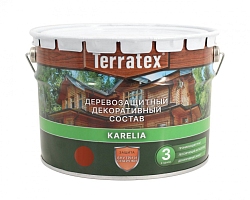 Деревозащитный состав Terratex KARELIA КРАСНОЕ ДЕРЕВО 9л