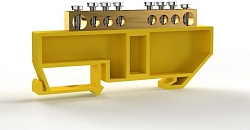 Шина PE "земля" на DIN-изоляторе 6х9мм 8 отвер. латунь TOKOV ELECTRIC TKE-BCB-69-8-DIN/PE
