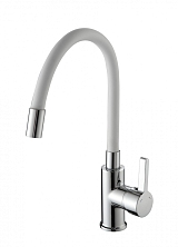 Смеситель для кухни однорычажный, гибкий излив Белый/хром (А5506-3) c/r Ammore(D-Lin)