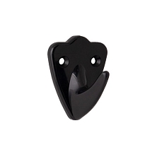 Крючок однорожковый пластм. черный КР1-SB103