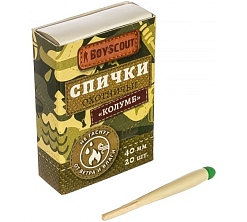Спички "Колумб" 40мм 20шт не гаснут от ветра и влаги