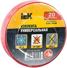 Изолента ПВХ 0.13х15мм (рул.20м) красн. IEK UIZ-13-10-K04
