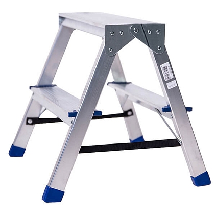 Стремянка алюминиевая двухсторонняя 02 ступени - №1