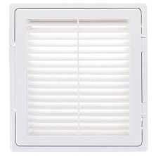Решетка-дверца вентиляц П2020ДФ (200*200) пластик, белая с сеткой
