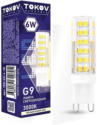 Лампа светодиодная 6Вт Capsule 3000К G9 220-240В TOKOV ELECTRIC TKE-G9-6-3K - №1