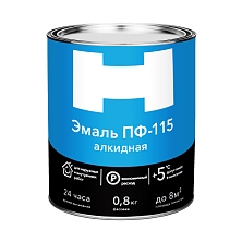 Эмаль ПФ-115 ЯРКО-ЗЕЛЕНАЯ 0,8кг "Н" (Распродажа)