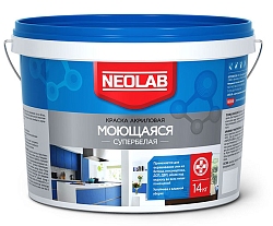 Акриловая супербелая краска "Моющаяся" Neolab 14кг