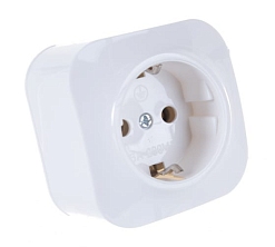 Розетка 1-м серия IONICH, с/з, о/у, 16А, 220В, белая (еврослот) 1416