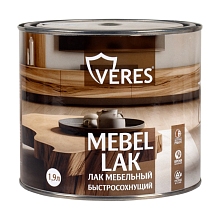 Лак мебельный "VERES" полуглянцевый быстросохнущий 1,9л