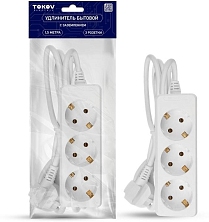 Удлинитель 3х1.5м с заземл. 10А 3х0.75 TOKOV ELECTRIC TKEC01-BU3-1.5-075-Z