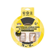 Лента двусторонняя вспен. 19мм*10м д/зеркал черная AVIORA арт .302-064