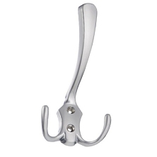 Крючок большой 3 рожка СЕРЫЙ МЕТАЛЛИК