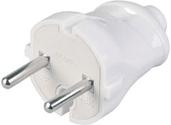 Вилка прямая ВПп20-01-Ст разборная без заземл. контакта 6А бел. IEK EVP20-06-01-K01