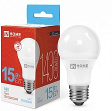 Лампа светодиодная LED-A60-VC 15Вт грушевидная 6500К холод. бел. E27 1430лм 230В IN HOME 46906120202