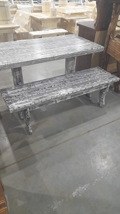 Лавка "Лесник" 1,5м (массив сосны) цвет бело-черная - №1