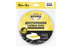 Лента двусторонняя вспен. 25мм*10м белая AVIORA арт. 302-021