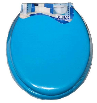 Сиденье для унитаза мягкое, голубое ОКЕАН - №1