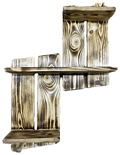 Полка "Ступенька" 2 крючка (Лофт)