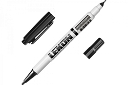 Маркер LEKON Duo перманентный двухсторонний черный 012281