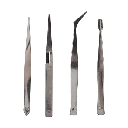 Пинцеты нержав. 120мм (набор 4шт) - №1