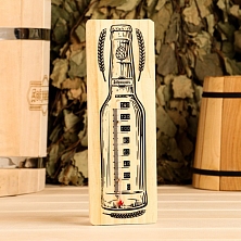 Термометр спиртовой деревянный "Бутылка" 140С