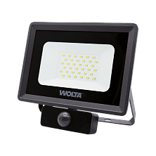 Wolta светодиодный прожектор 30Вт, 5700К, Холодный белый свет, IP65, с датчиком движения 2700лм