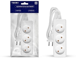 Удлинитель 3х7м без заземл. 16А 2х1 TOKOV ELECTRIC TKE-C01-BU3-7-1