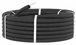 Труба гофрированная ПНД d32мм с протяжкой черн. (уп.25м)