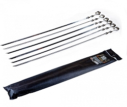 Набор угловых шампуров 450*10*1мм 6 шт в чехле, нерж.сталь (Распродажа)