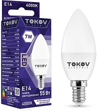 Лампа светодиодная 7Вт С37 4000К Е14 176-264В TOKOV ELECTRIC TKE-C37-E14-7-4K
