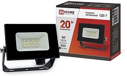 Прожектор светодиодный СДО-7 20Вт 6500К IP65 1800лм 230В черн. IN HOME 4690612034614