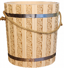 Ведро 15л с пластмассовой вставкой Русские узоры