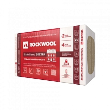 Утеплитель РОКВУЛ Лайт Баттс Экстра 50*600*1000 8 плит (4,8м2, 0,24м3) плотность 40-50 кг/м3