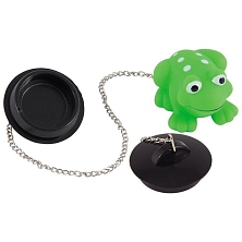 Пробка для ванны декоративная с цепочкой "Лягушка" цвет микс