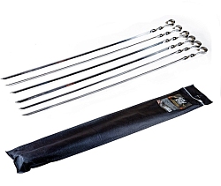 Набор угловых шампуров 620*10*1мм 6 шт в чехле, нерж.сталь (Распродажа)
