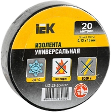 Изолента ПВХ 0.13х15мм (рул.20м) черн. IEK UIZ-13-10-K02