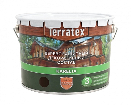 Деревозащитный состав Terratex KARELIA ЭБЕНОВОЕ ДЕРЕВО 9л (Распродажа) - №1