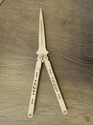 Игрушка нож Бабочка-2 Балисонг (фанера) - №1