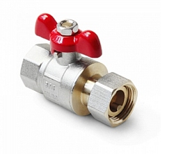 Кран шар д=20 б г/г с накидной гайкой PRO AQUA