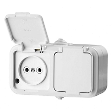 Беларусь Розетка двойная брызгозащищенная наружная IP44