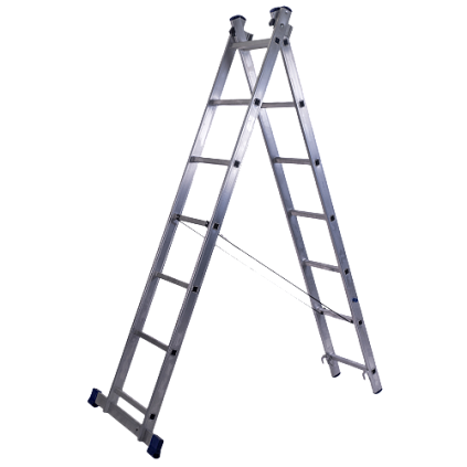 Лестница двухсекционная универсальная усиленная 14 ступеней - №1