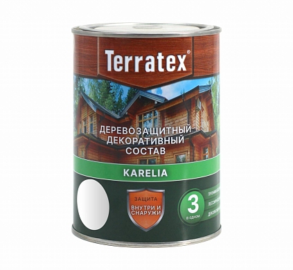 Деревозащитный состав Terratex KARELIA БЕЛЫЙ 1л - №1